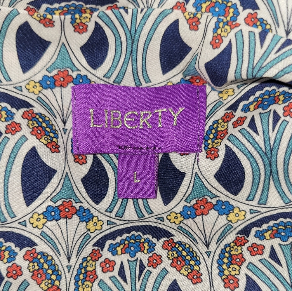 Liberty Of London Tana Lawn Cotton Fabric "Mauverina" Pajama Top - Picture 10 of 12